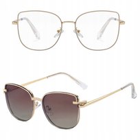 2w1 Okulary CLIP-ON Zerówki oprawki KOMPUTERA + NAKŁADKA PRZECIWSŁONECZNA