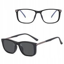 2w1 Okulary CLIP-ON Zerówki oprawki KOMPUTERA + NAKŁADKA PRZECIWSŁONECZNA