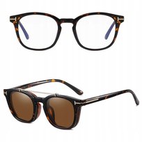 2w1 Okulary CLIP-ON Zerówki oprawki KOMPUTERA + NAKŁADKA PRZECIWSŁONECZNA