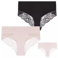 2X Figi Majtki Damskie Wykończone Koronką Bikini Bawełniane Moraj S