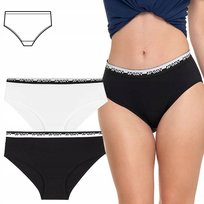 2X Figi Majtki Damskie Z Gumką Sport Bawełniane Komfortowe Moraj Xl