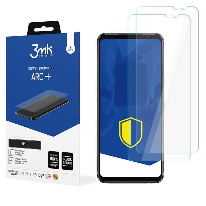 2x Folia na zaokrąglony ekran do do Asus ROG Phone 5s/5s Pro - 3mk ARC+ ...
