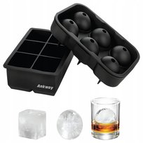 2X Foremka Do Kostek Lodu Silikonowa Forma Na Lód Duże Kule I Kostki Xxl