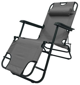2X Fotel Krzesło Leżak Ogrodowy Gravity Riviera Ciemny Szary-Zdjęcie-0