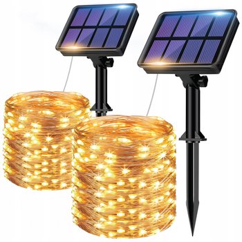2X Girlanda Solarna Lampki Led Ogrodowe 12M Zewnętrzny Łańcuch Świetlny - Inny producent