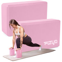 2x Kostki do Ćwiczeń Jogi FIZYO Blok EVA Klocki do Pilatesu Fitness ZESTAW 2 szt - RÓŻOWY