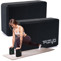 2x Kostki do Ćwiczeń Jogi FIZYO Blok EVA Klocki do Pilatesu Fitness ZESTAW Kostka 2 szt - CZARNY