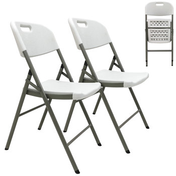 2x krzesło składane cateringowe bankietowe mocne PARTY BIAŁE - Kontrast