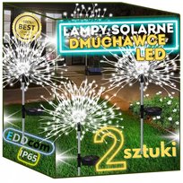2x Lampa Solarna Dmuchawiec Led Ogrodowa Wbijana Fajerwerki Drzewko Solarne