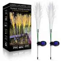 2x Lampa Solarna Ogrodowa LED Trawa Pampasowa Ozdobna Ciepła Lampka Wbijana