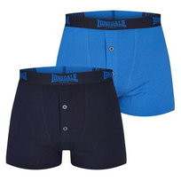 2x Lonsdale Bokserki w pudełku niebieskie i granatowe bawełna, Rozmiar XL