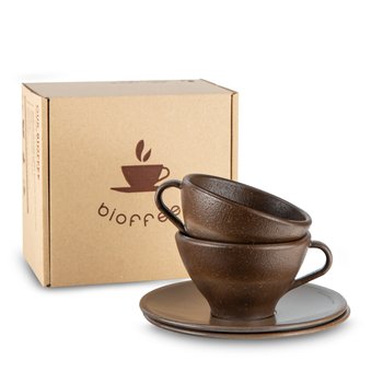 2x Made From Coffee | Zestaw filiżanka i spodek| Z fusów kawowych i biomateriału | Pachnące kawą  - Inny producent