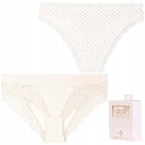 2X Majtki Damskie Figi Koronkowe Premium Moraj S