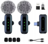 2x MIKROFON BEZPRZEWODOWY KRAWATOWY DO IPHONE iOS ANDROID TELEFONU KOMPUTER