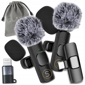 2x MIKROFON BEZPRZEWODOWY KRAWATOWY DO IPHONE TELEFONU KOMPUTERA USB-C - Inny producent