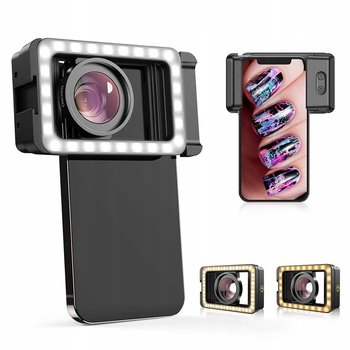 2x Obiektyw makro do telefonu z lampą 15x ZOOM LED 4K FULL HD Soczewka Apex - Apexel