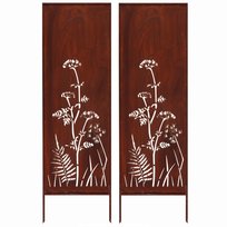 2x Panel Dekoracyjny Corten 160 x 50 cm ze Wzorem Łąki