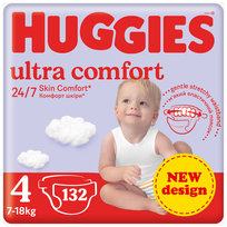2x Pieluchy HUGGIES Ultra Comfort rozmiar 4 (7 -18 kg) 66 szt