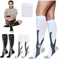 2x SKARPETY KOMPRESYJNE PODKOLANÓWKI UCISKOWE UNISEKS PRZECIWŻYLAKOWE 34-39