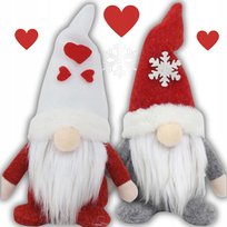 2X Skrzaty Krasnal Świąteczny Mikołaj Gnom Stojący Duży Prezent Pod Choinkę