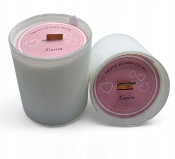 2x Świeca Sojowa Ręcznie wykonana biały mat Handmade 230 ml Kawa - Knot i Wosk