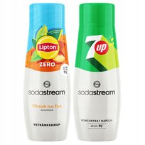 2x Syrop SodaStream Herbata Lipton Ice Tea Peach Zero Bez Cukru + 7UP