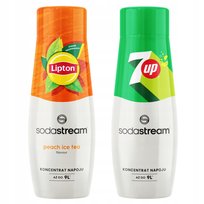 2x Syrop Sodastream Lipton Ice Tea Peach Brzoskwinia + 7UP do Saturatora