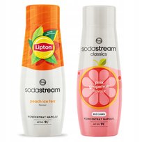 2x Syrop Sodastream Lipton Ice Tea Peach Brzoskwinia + Grejpfrut Bez Cukru