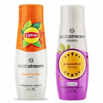 2x Syrop Sodastream Lipton Ice Tea Peach Brzoskwinia + Marakuja bez cukru