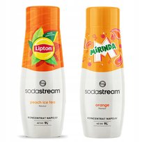 2x Syrop Sodastream Lipton Ice Tea Peach Brzoskwinia + Mirinda Saturator