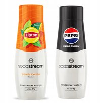 2x Syrop Sodastream Lipton Ice Tea Peach Brzoskwinia + Pepsi MAX Bez Cukru