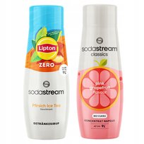 2x Syrop SodaStream Lipton Ice Tea Peach Zero Bez Cukru + Grapefruit sok