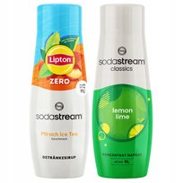 2x Syrop SodaStream Lipton Ice Tea Peach Zero Bez Cukru + Lemon Lime
