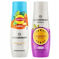 2x Syrop SodaStream Lipton Ice Tea Peach Zero Bez Cukru + Marakuja Passion