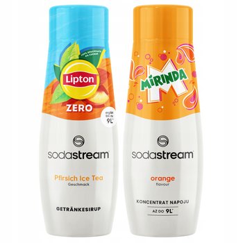 2x Syrop SodaStream Lipton Ice Tea Peach Zero Bez Cukru + Mirinda Pomarańcz - SodaStream