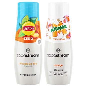 2x Syrop SodaStream Lipton Ice Tea Peach Zero Bez Cukru + Mirinda Zero - SodaStream