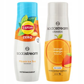 2x Syrop SodaStream Lipton Ice Tea Peach Zero Bez Cukru + Pomarańcz Mango - SodaStream