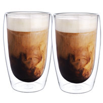 2X Szklanka Termiczna Z Podwójnym Szkłem 450Ml Wessper Crystallatte, Caffe Latte