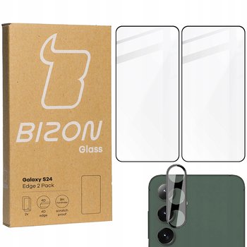 2x Szkło + szybka na aparat BIZON Edge 2 Pack do Galaxy S24 - Bizon