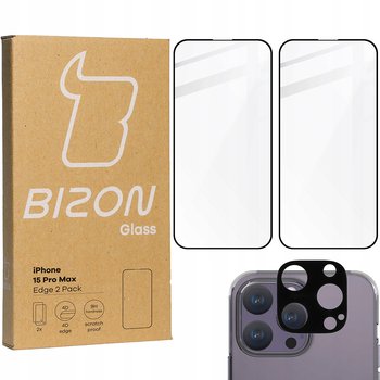 2x Szkło + szybka na aparat BIZON Edge 2 Pack do iPhone 15 Pro Max - Bizon