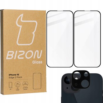 2X Szkło + Szybka Na Aparat Bizon Edge 2 Pack Do Iphone 15 - Bizon