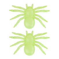 / 2X Sztuczne Pająki Dekoracja Halloween Pająk Świecący W Ciemności Fluo 13 Cm