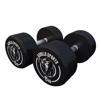 2X15 Kg Hantle Stałe Żeliwne Gumowane - Gorilla Sports