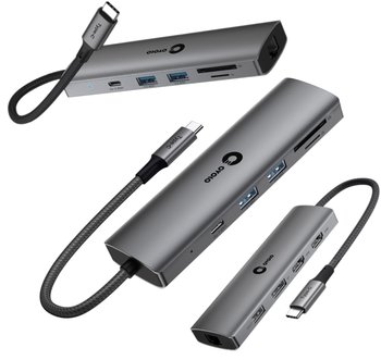 2xHDMI 4K DisplayPort LAN Ethernet HUB USB-C do Notebooka Dual Monitor - Inny producent