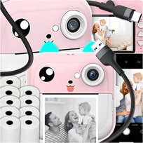 3.0 różowy Aparat Natychmiastowy MINI DRUKARKA TERMICZNA +5 szt. Rolek