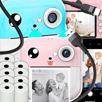 3.0 różowy aparat natychmiastowy MINI drukarka termiczna  +5 szt. ROLEK