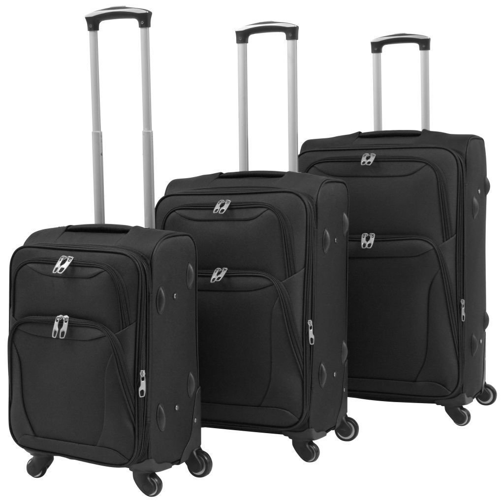 Zdjęcia - Walizka VidaXL 3-częściowy komplet walizek podróżnych, czarny 