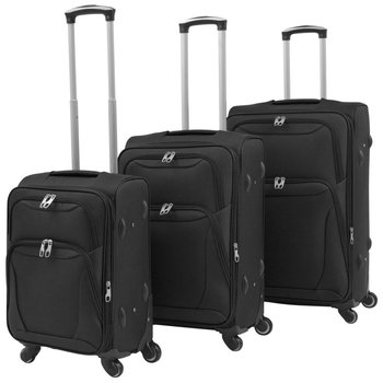 3-częściowy komplet walizek podróżnych, czarny - vidaXL
