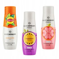 3 koncentraty Sodastream Lipton Ice Tea Peach + Passionfruit + Grapefruit