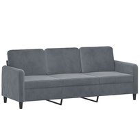 3-osobowa Sofa Aksamitowa 198x77x80 cm Ciemnoszara